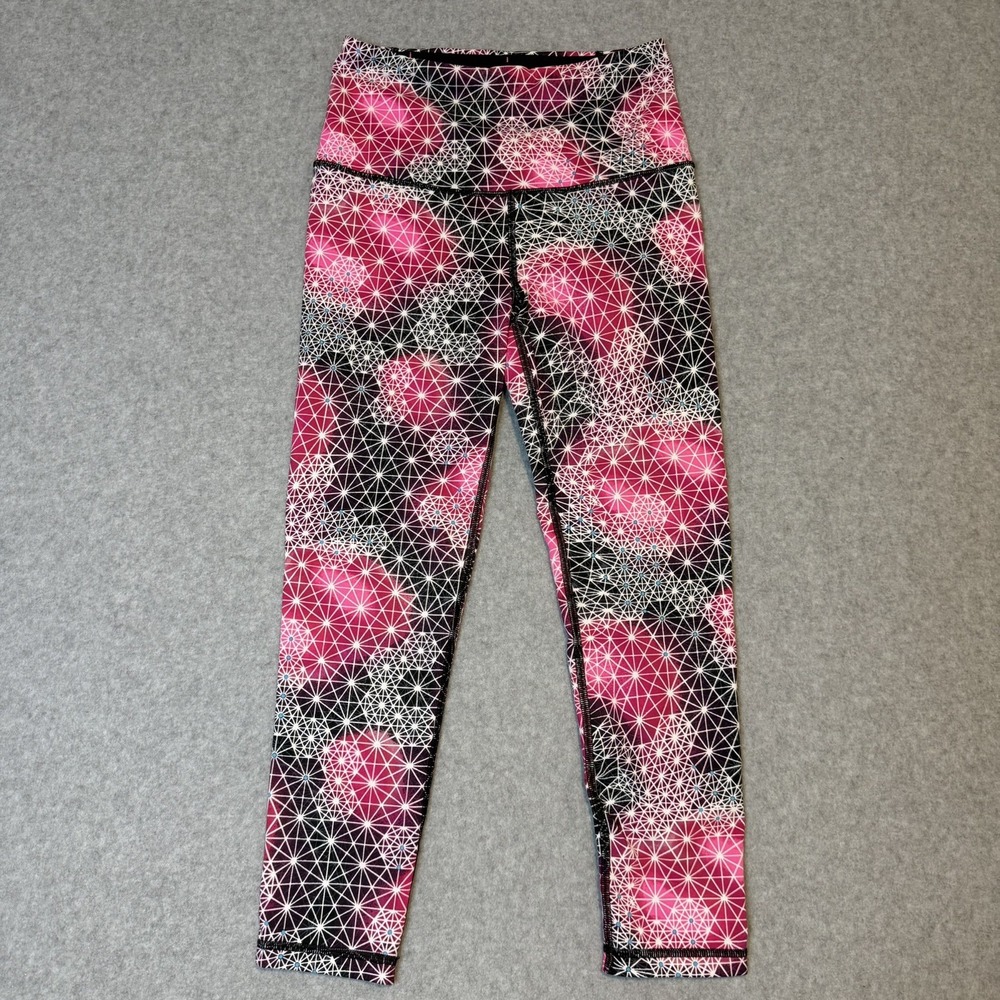 Victorias Secret Sport Knockout Leggings SIZE S Pink Black Sacred Geo Star Print - Picture 2 of 9